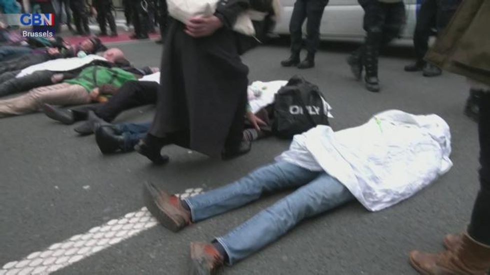 Insulate Britain tactics copied by Extinction Rebellion as Brussels road blocked