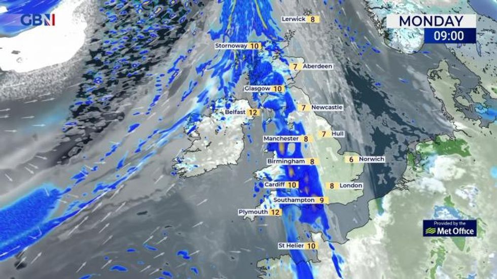 Weather: Foggy or frosty spots in the east at first, elsewhere cloudy with patchy rain