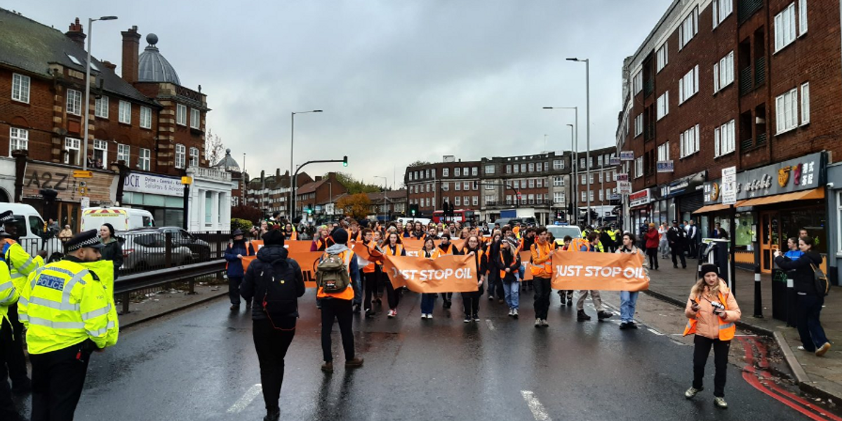 NextImg:Just Stop Oil spark havoc on busy road in latest nuisance protest- more than 110 arrests