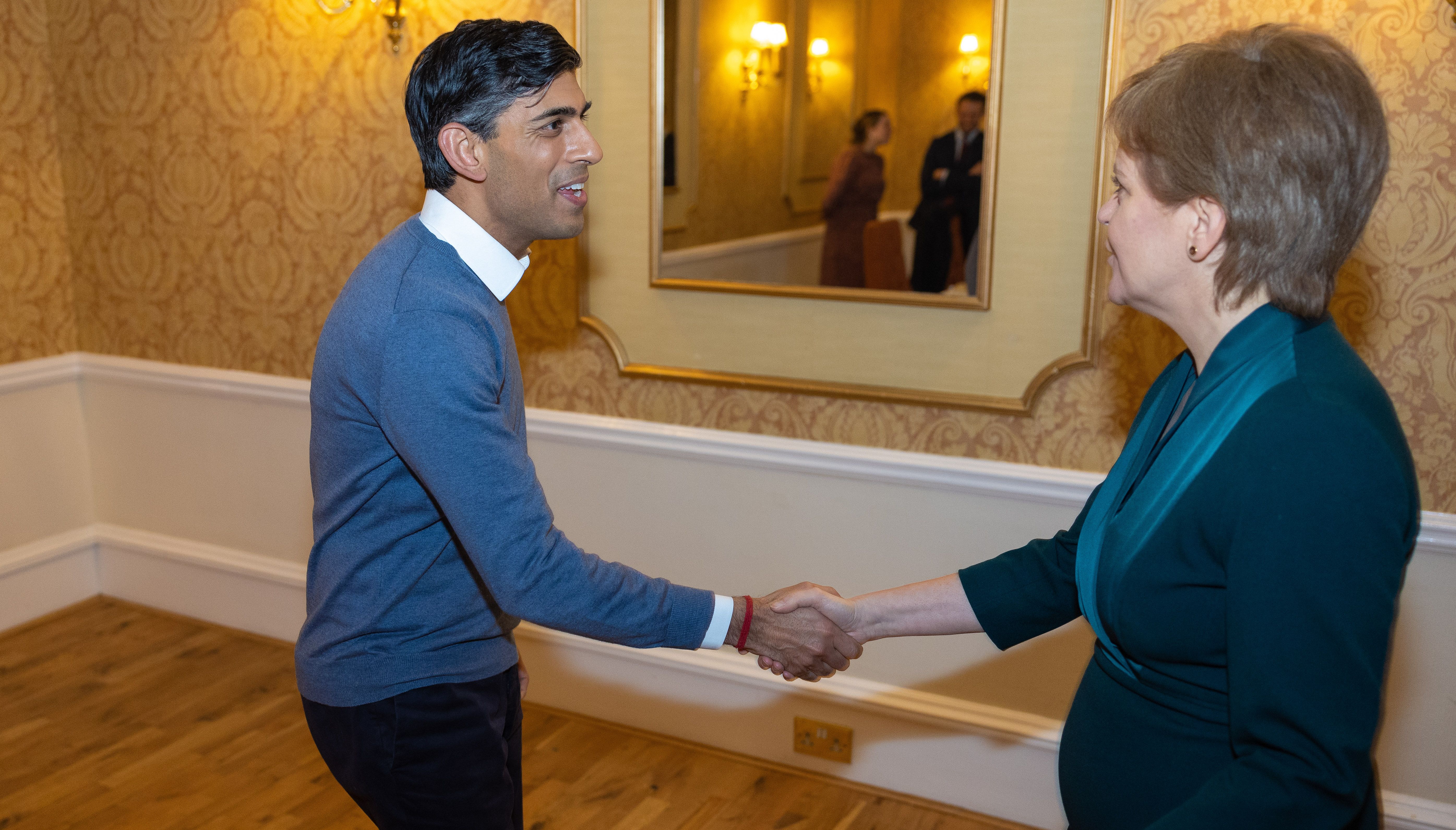 12/01/2023. Inverness, United Kingdom. The Prime Minister Rishi Sunak and Scotland's First Minister Nicola Sturgeon in Inverness, Scotland. Picture by Simon Walker / No 10 Downing Street