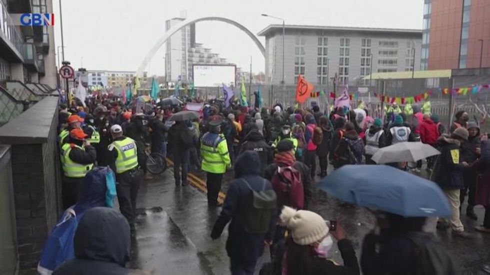 COP26: Hundreds of activists march through venue in protest at ‘lack of progress’