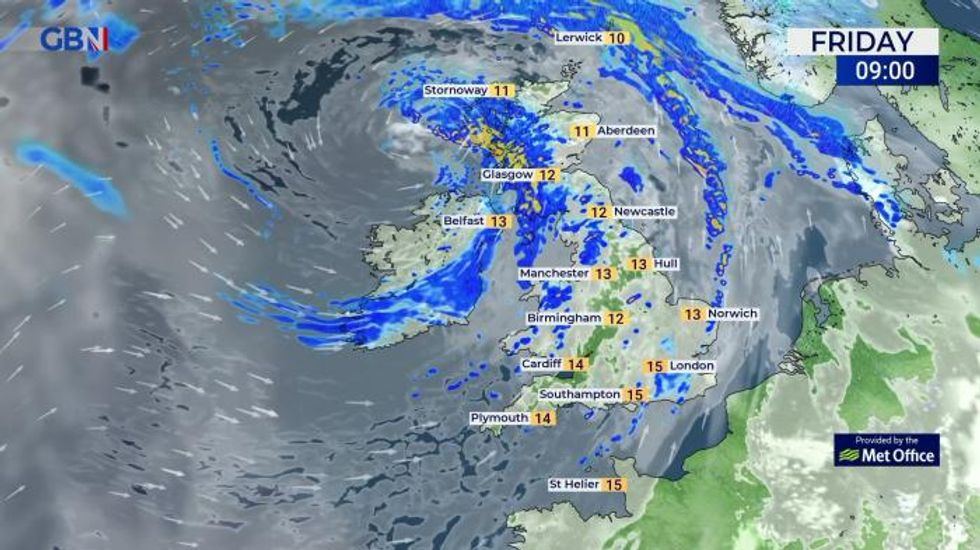 UK Weather: Windy with some rain Friday, becoming drier Saturday