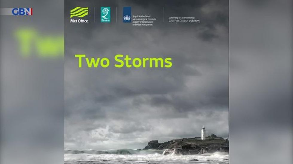 Storm Dudley arrives in UK bringing 80mph winds and heavy downpours