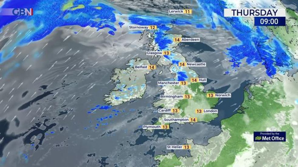 UK weather: Windy and very mild. Wet in the northwest.