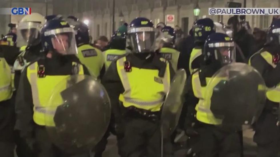 Police suffer minor injuries during anti-vaccine protest in Parliament Square