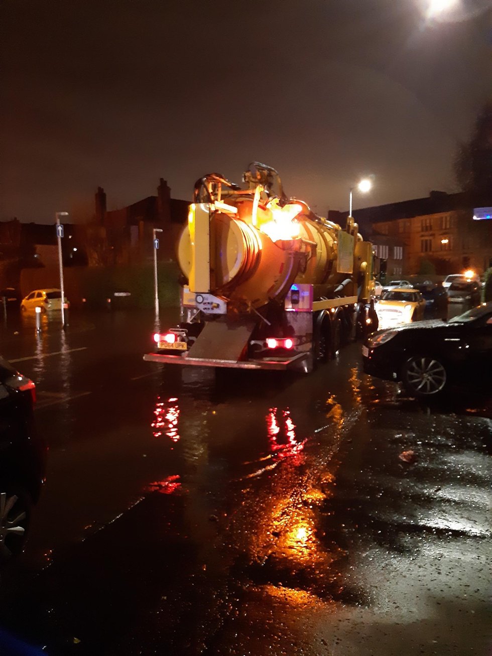 18in trunk main burst in the early hours of Monday morning