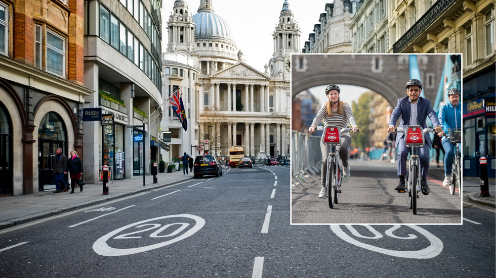 20mph road and people cycling