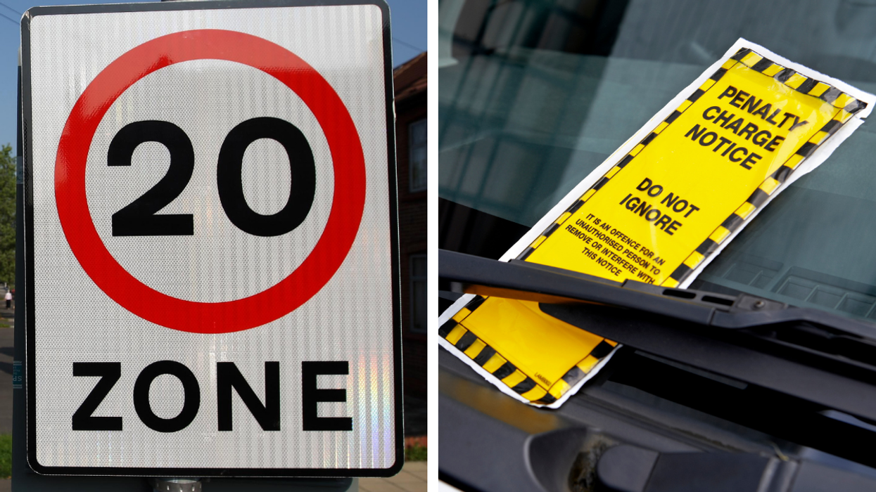 20mph sign and a parking ticket