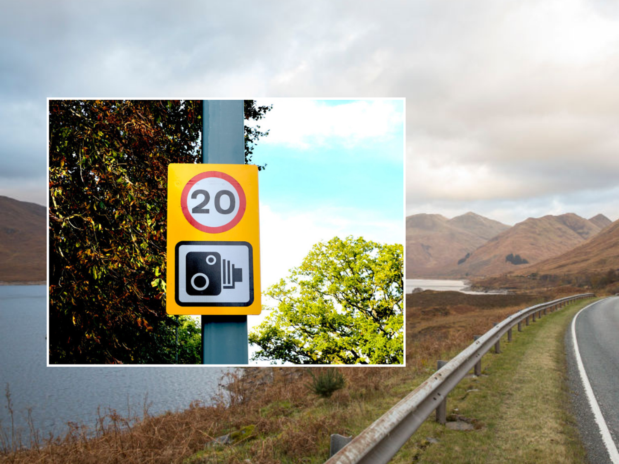 20mph sign and Scottish A-road