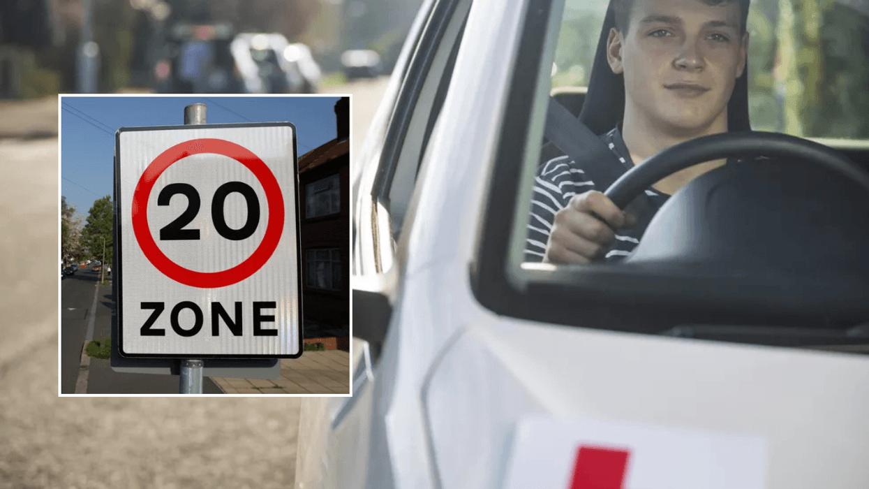 20mph sign and young driver