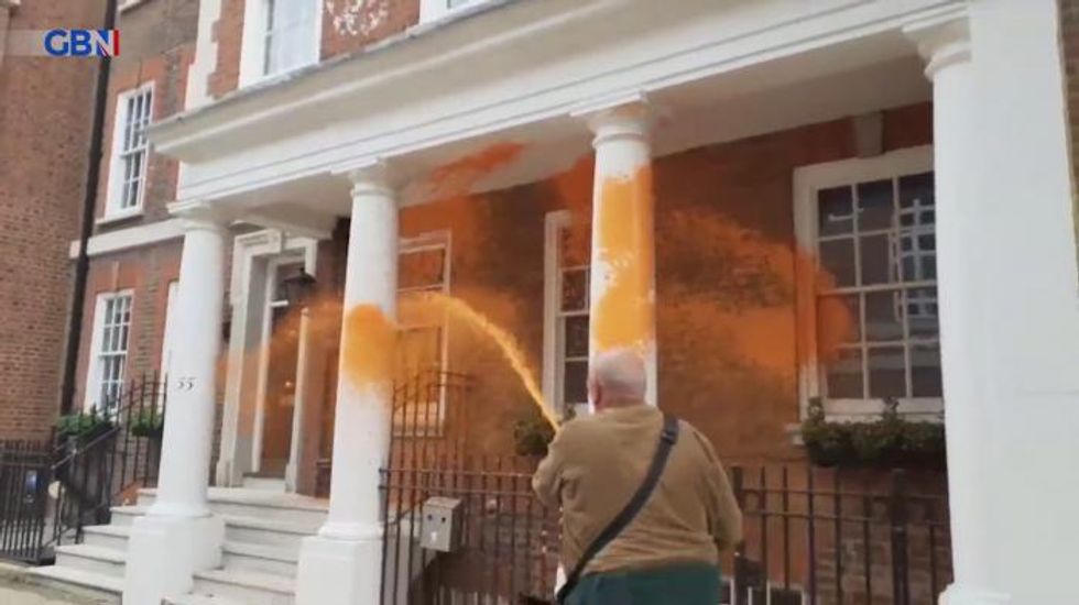 Just Stop Oil activists spray paint on Global Warming Policy Foundation HQ as protests continue