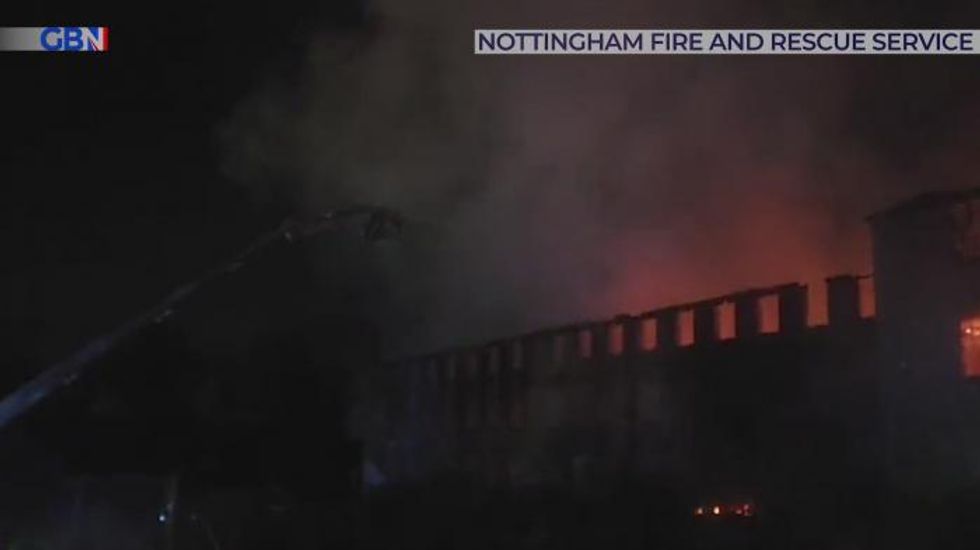 Mansfield building engulfed in flames as 20 fire crews rush to scene of huge blaze
