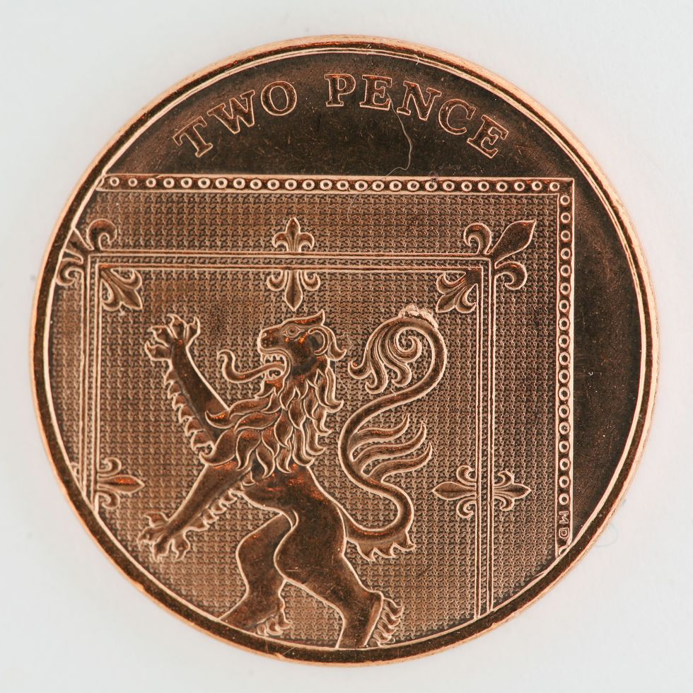 2p coin close-up
