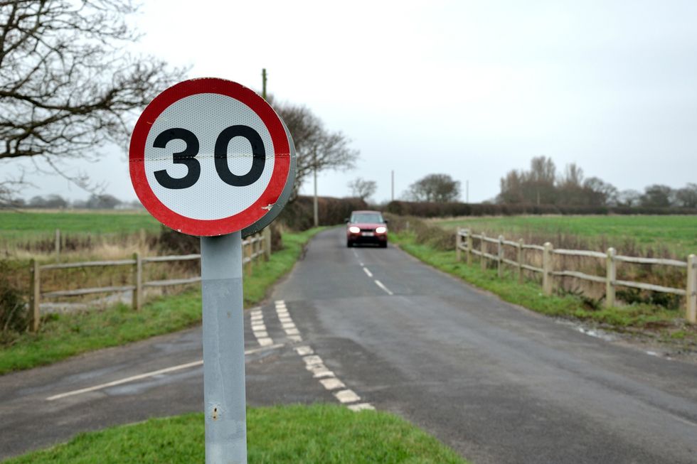 30mph country road