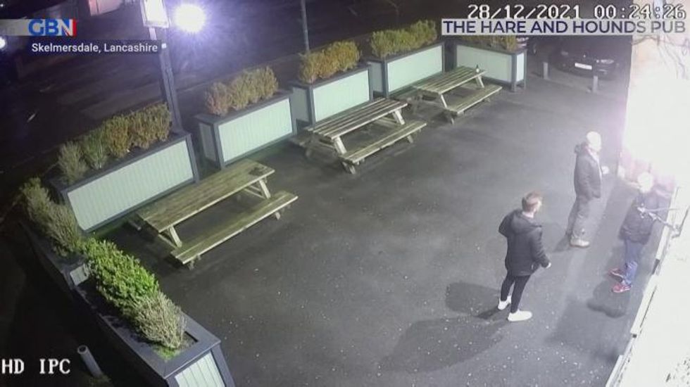 Lancashire: Near miss as car crashes into pub garden