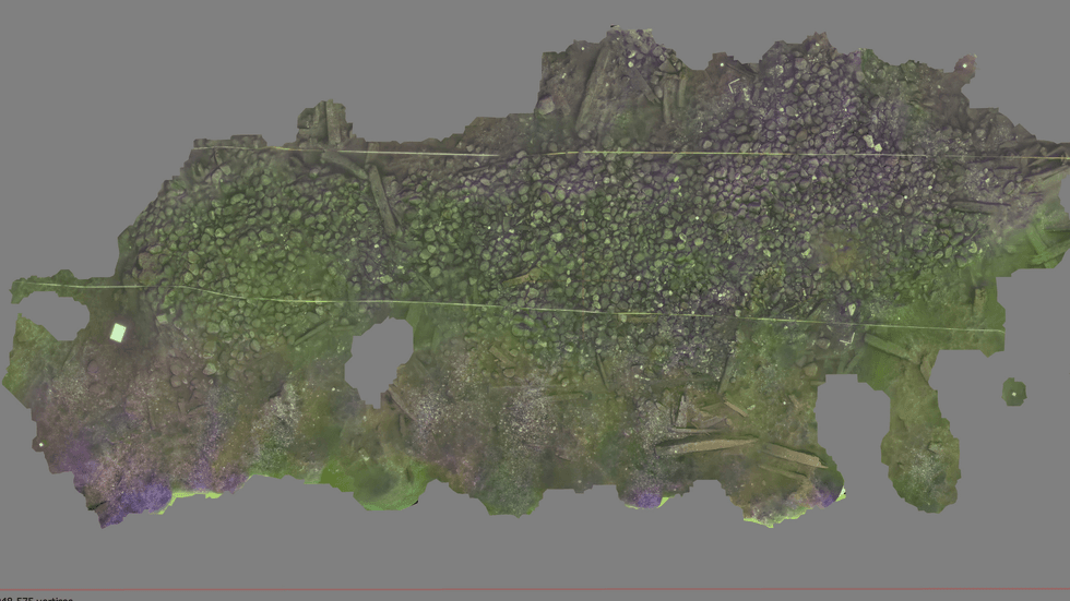 3D illustration of the shipwreck site