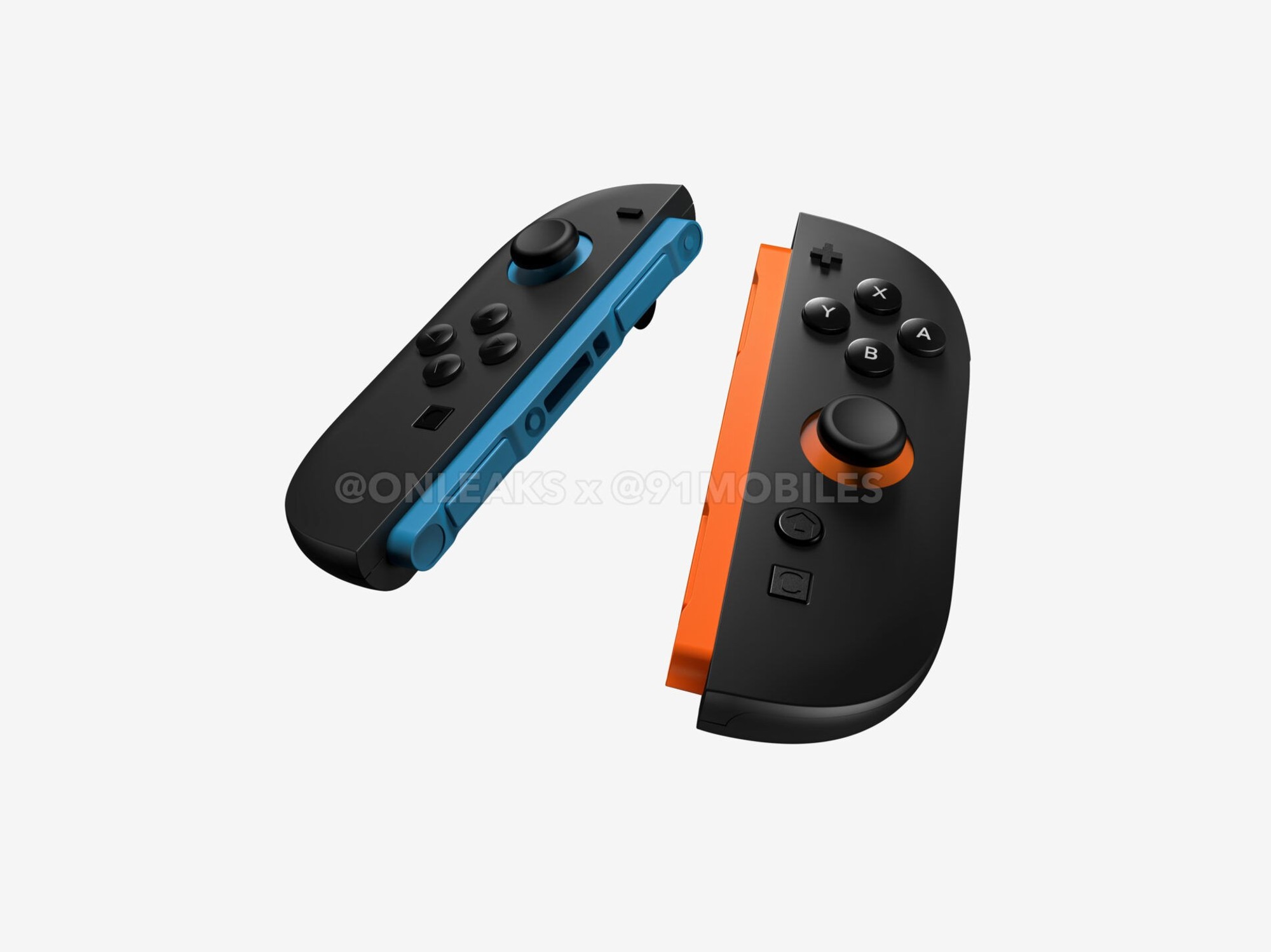 3d render of the new joy con controllers from the nintendo switch 2 console