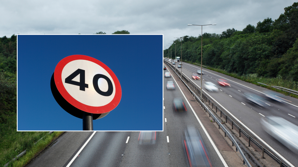 40mph sign on a busy road