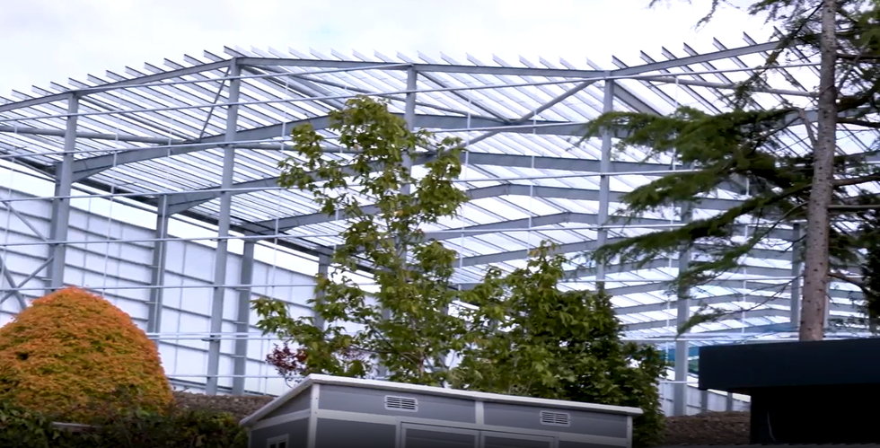 60ft-tall warehouses on top of the fields