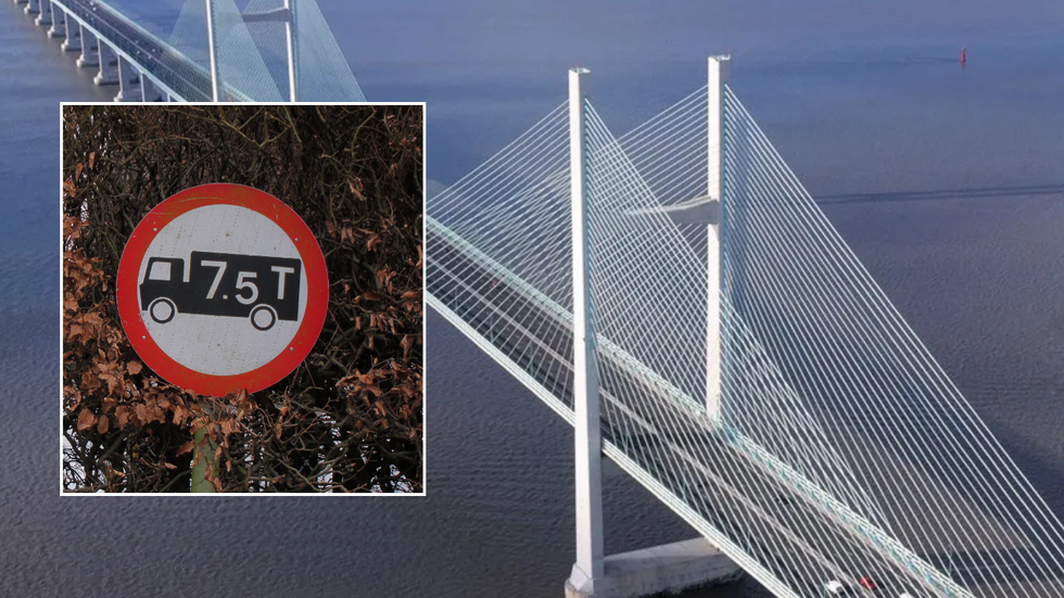 7.5 tonnes vehicle restriction sign and M48 bridge