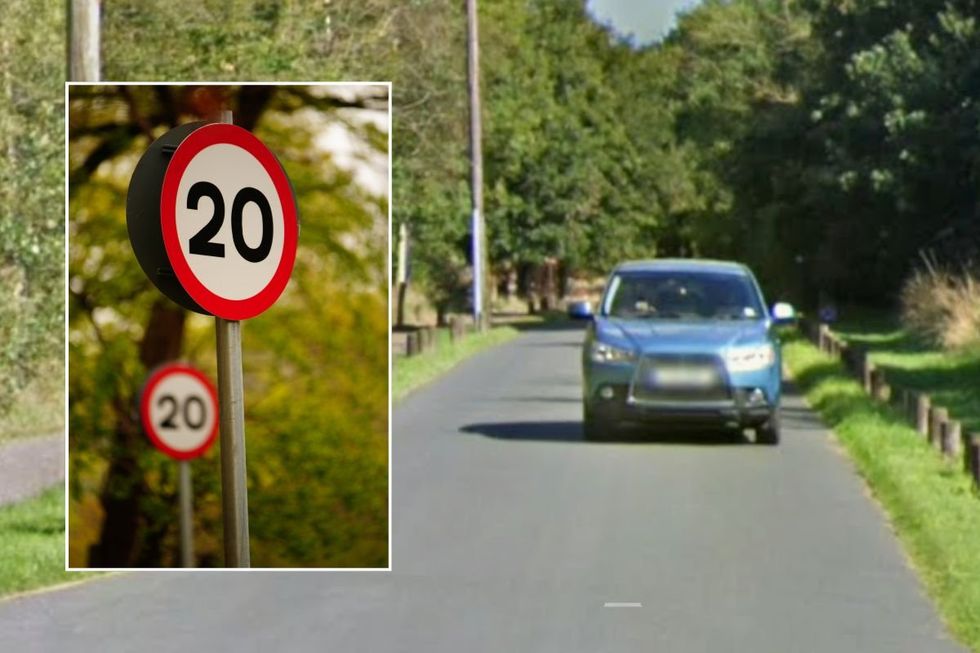 A 20mph sign and Deer Park Road