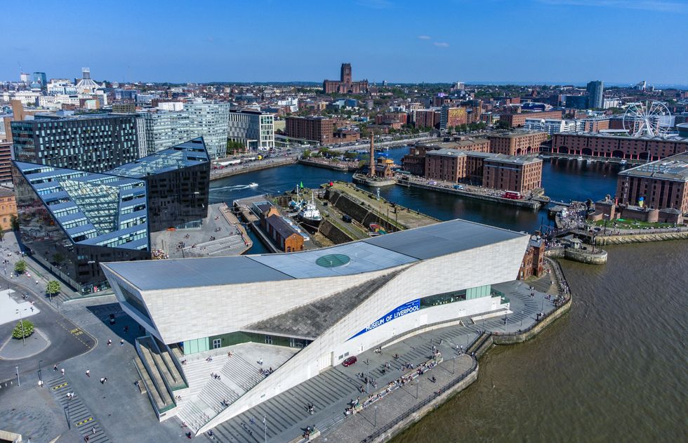 A aerial view of The Royal Albert Dock and Liverpool Museum. Picture date: Monday May 31, 2021.