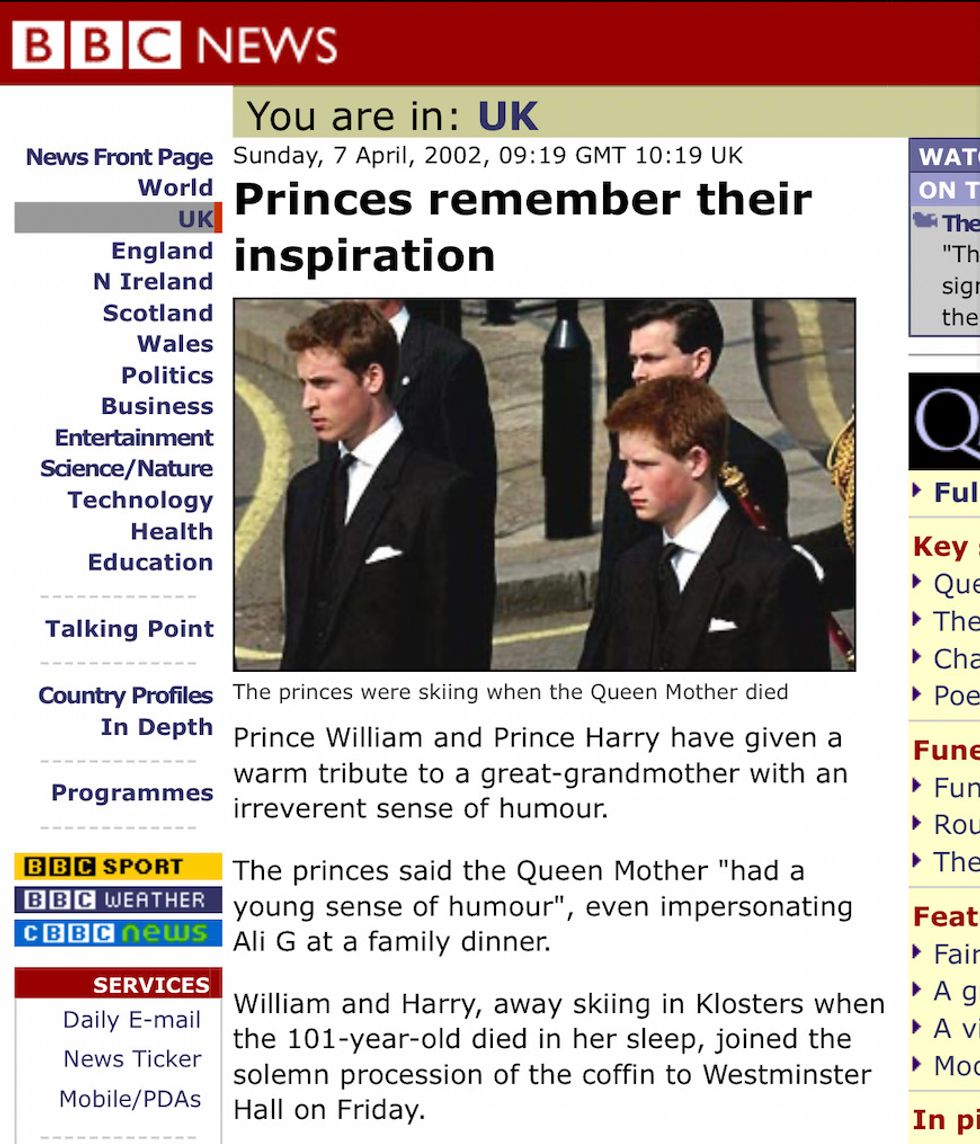 A BBC News report from the time clearly shows Prince Harry was in Switzerland