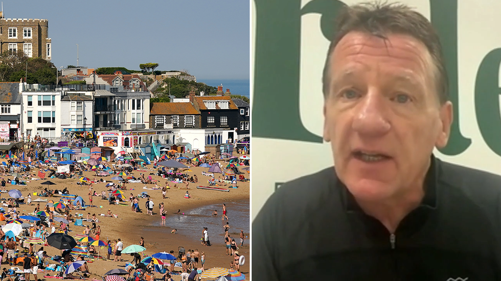 A beach and Jim Dale