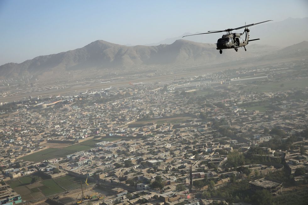 A Black Hawk over Kabul.