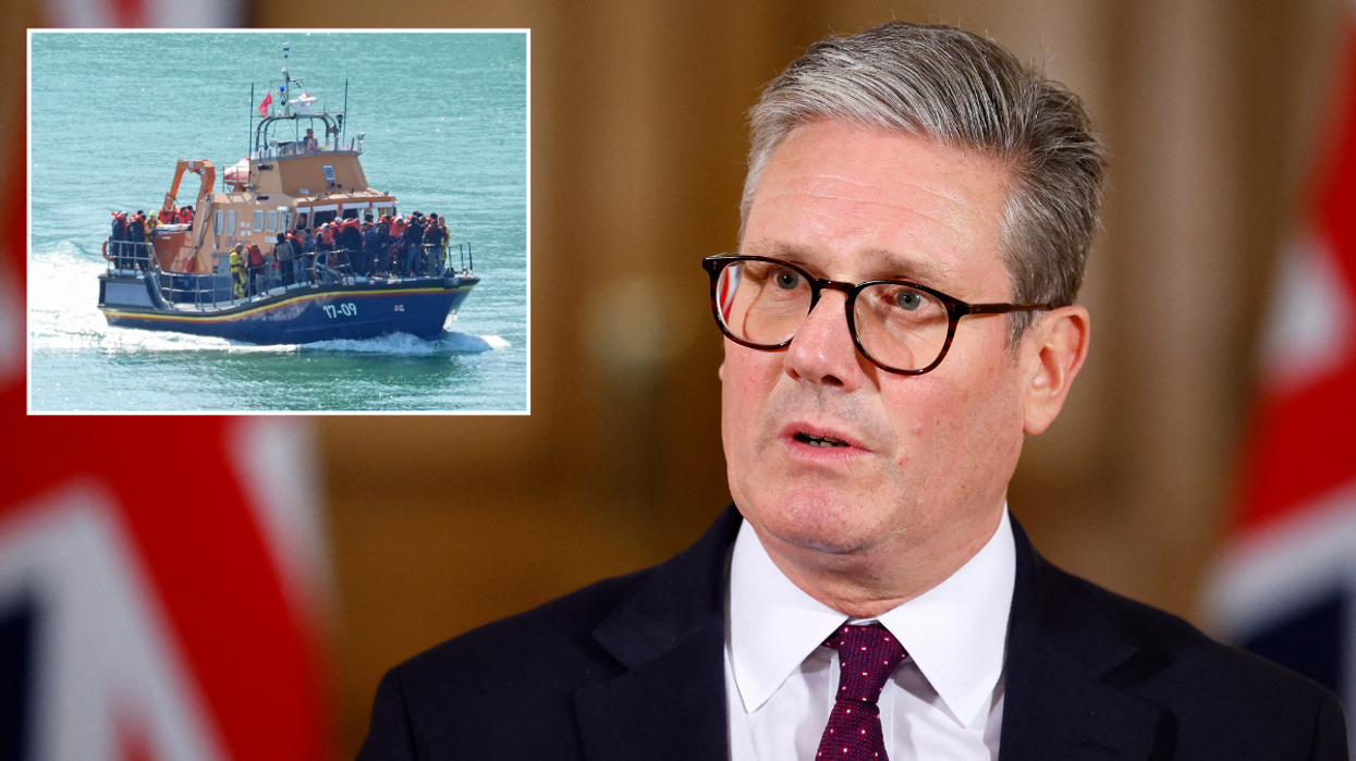 A boat of migrants and Keir Starmer