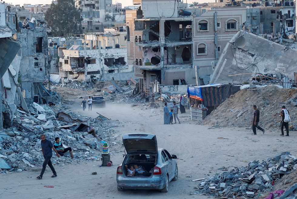 A bombed out scene