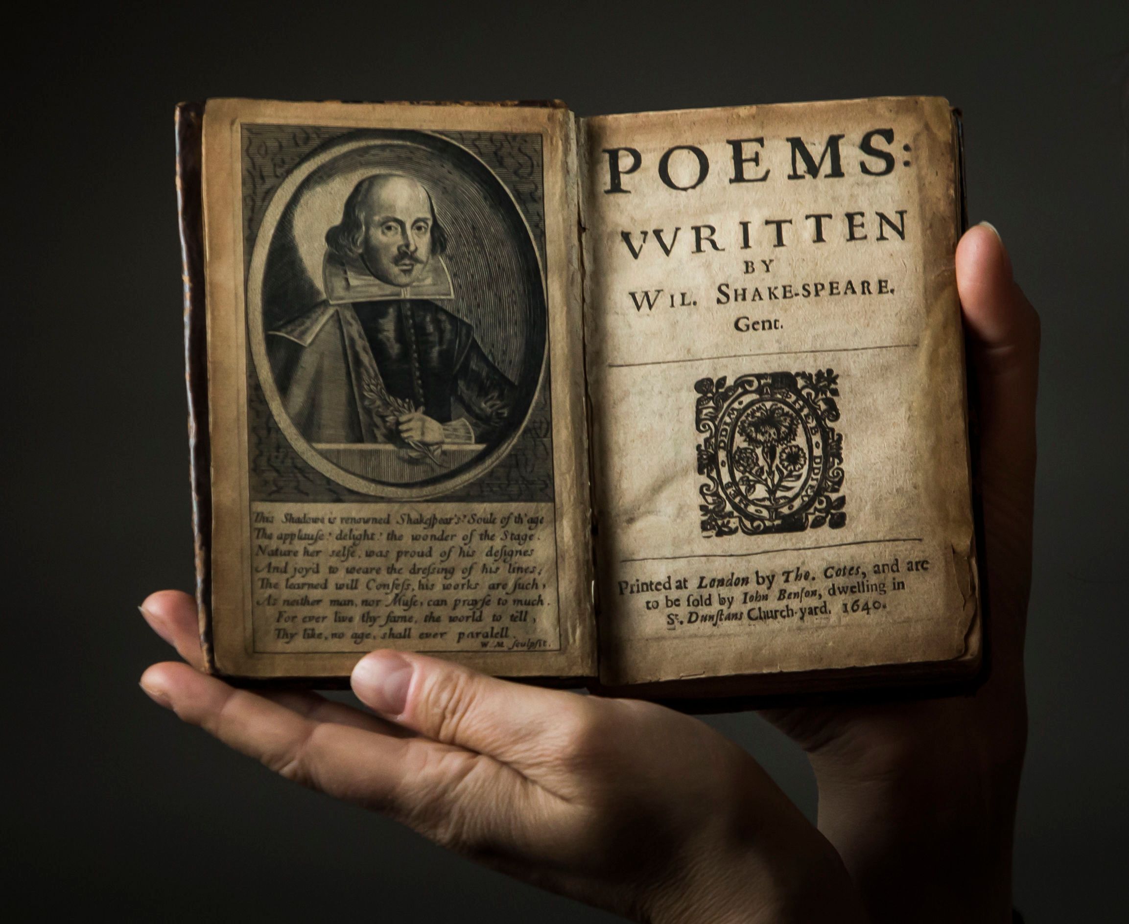 A book of poems written by William Shakespeare