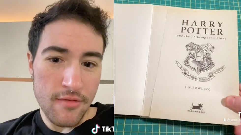 A bookbinder and artist is ripping the author's name out of her books and replacing them with their own artwork