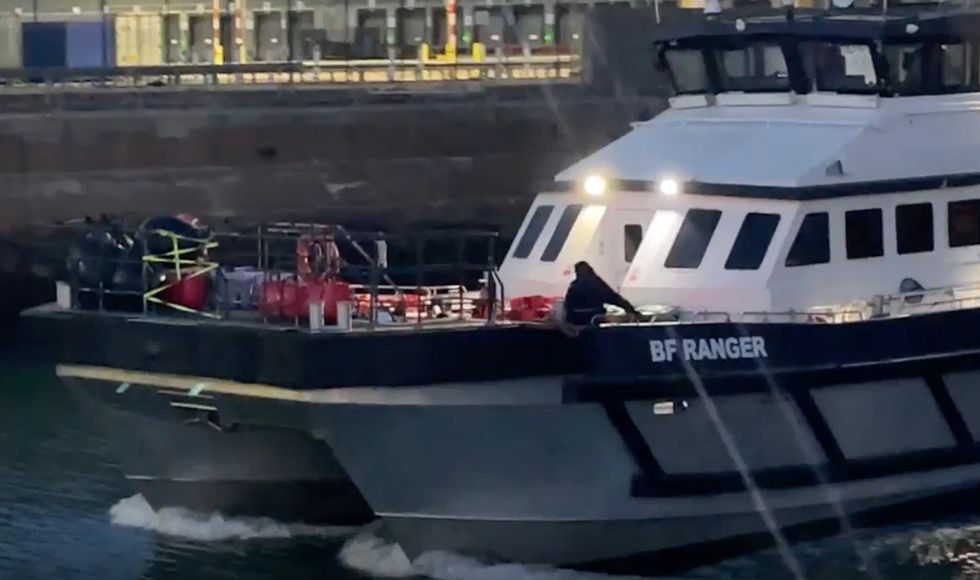 A Border Force vessel in Kent