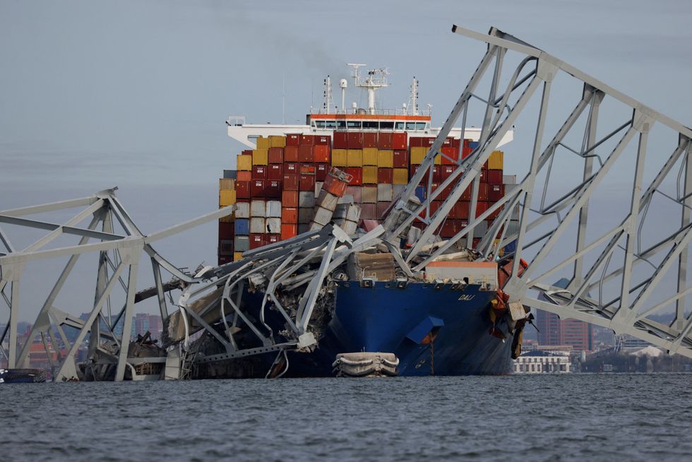 A bridge collapsed on a ship