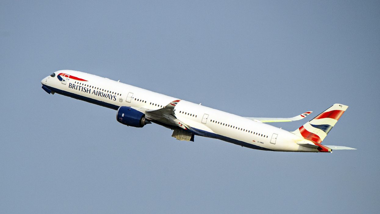 A British Airways plane during flight