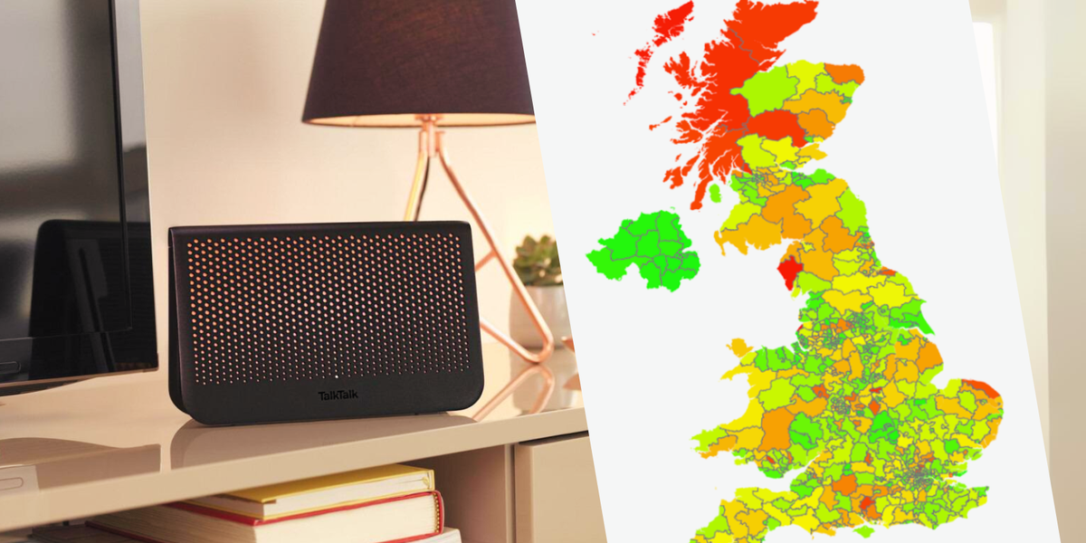 Mapped: 20 best and worst areas in UK for fibre broadband