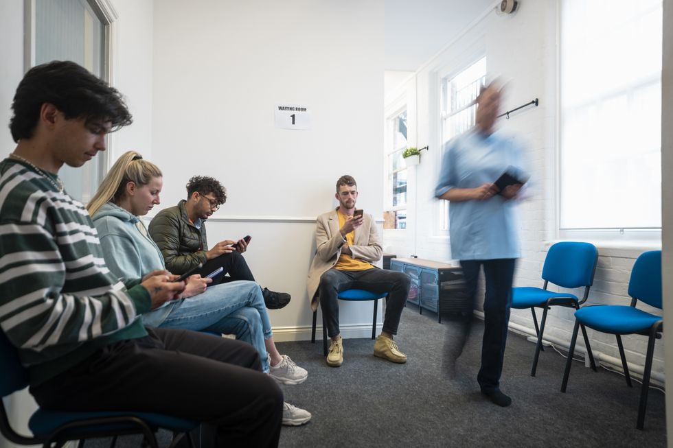 A busy doctor's waiting room
