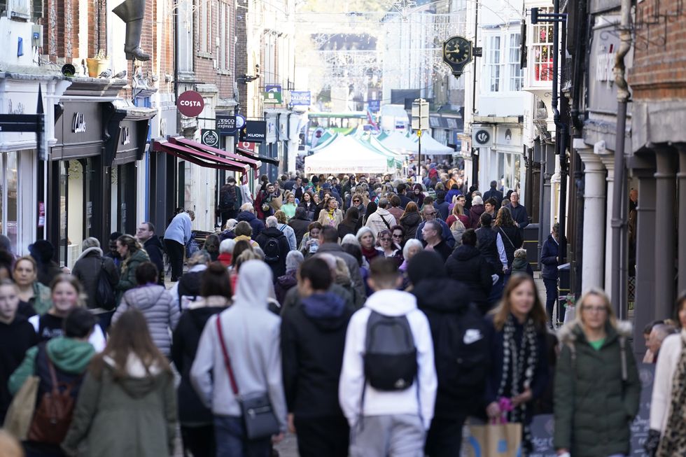 A busy UK high street