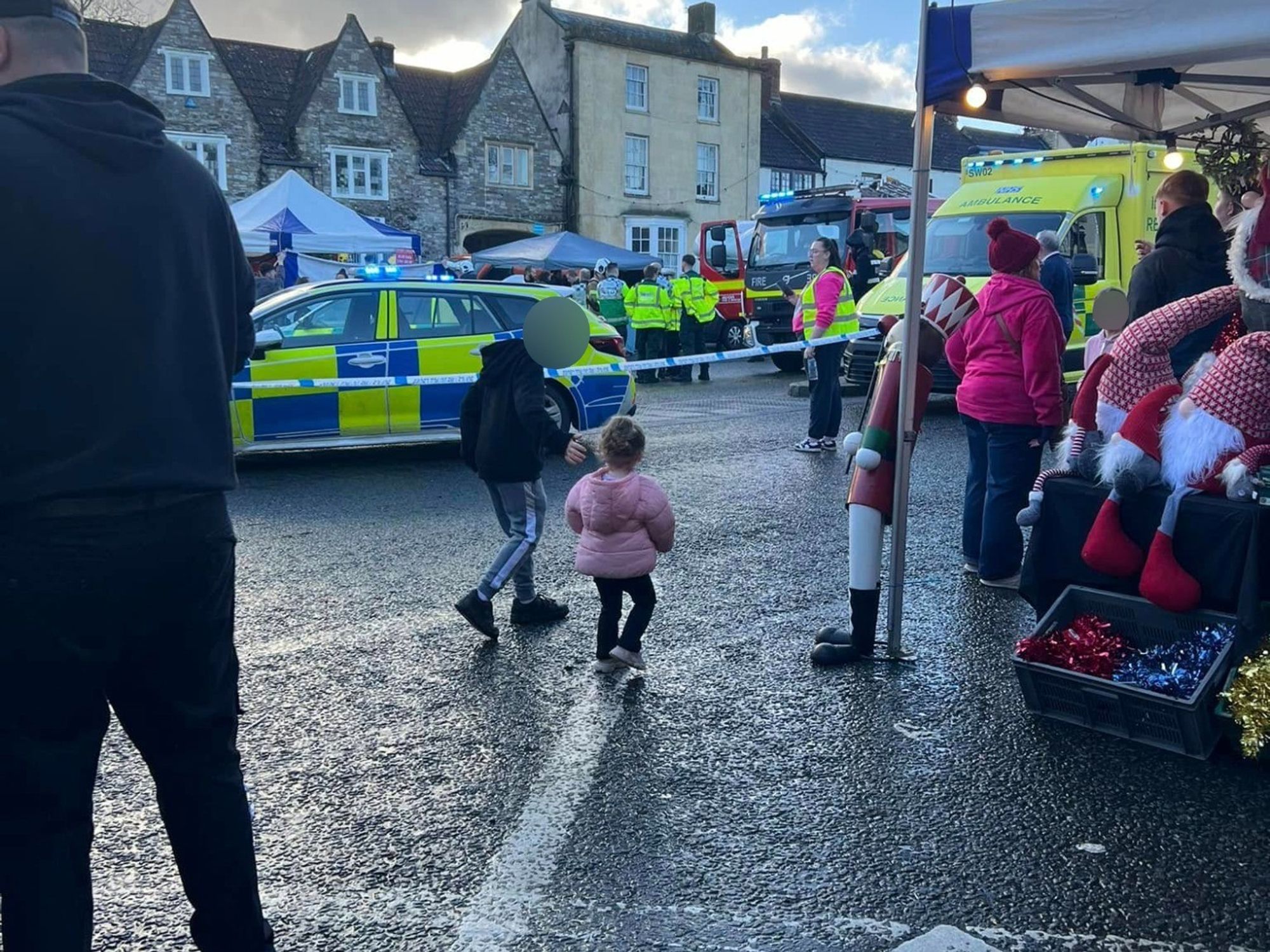 A car has ploughed into a group of pedestrians at Christmas market in Chipping Sodbury