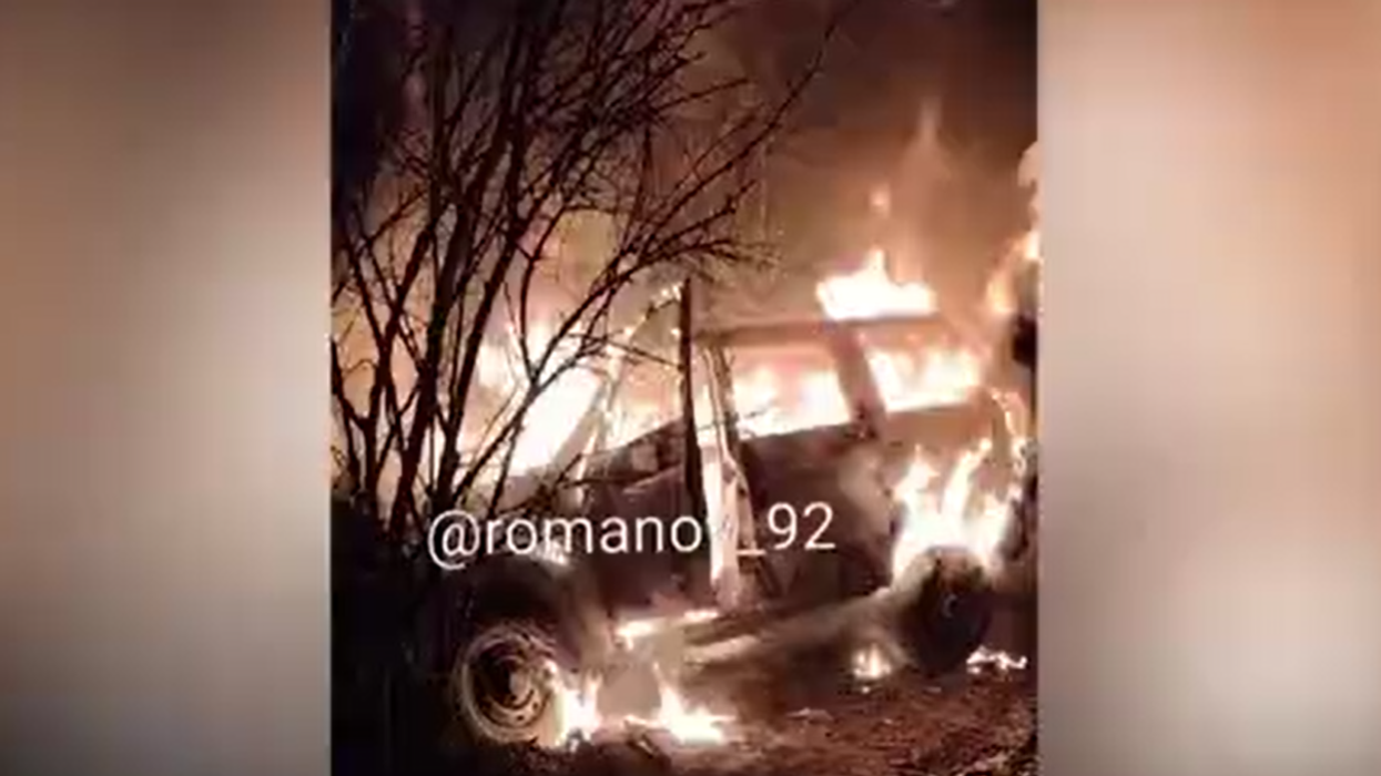 A car on fire