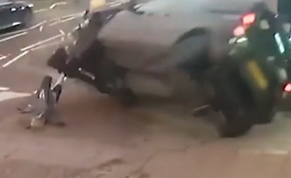 A car on its side