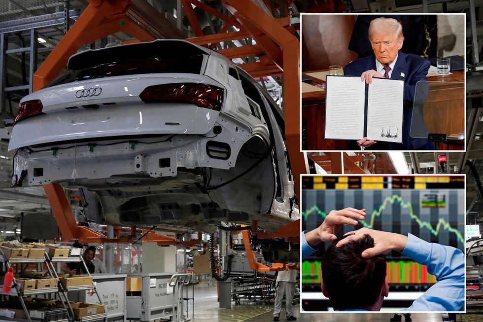 A car production factory, Donald Trump and a stock market crash