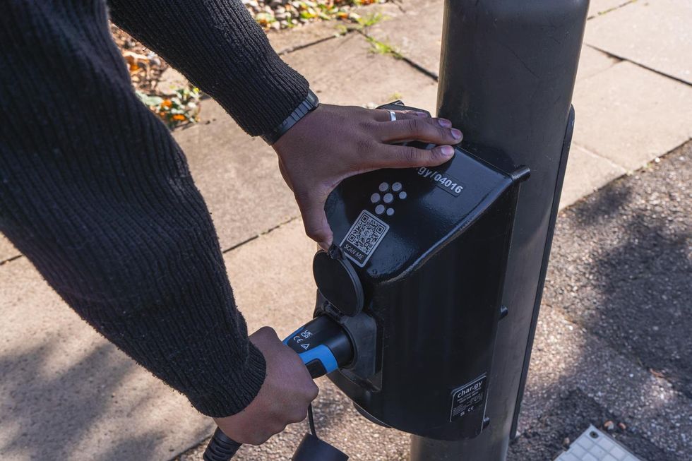A char.gy lamppost charger in Brighton and Hove