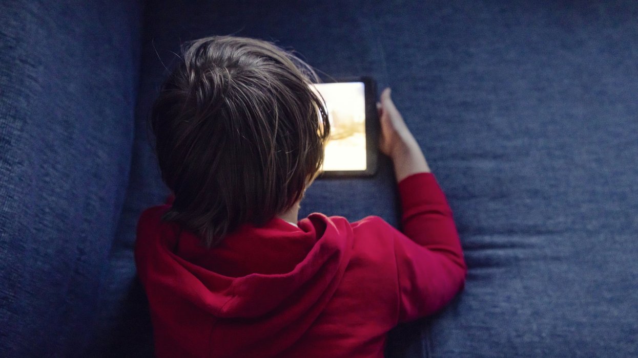 A child on a tablet