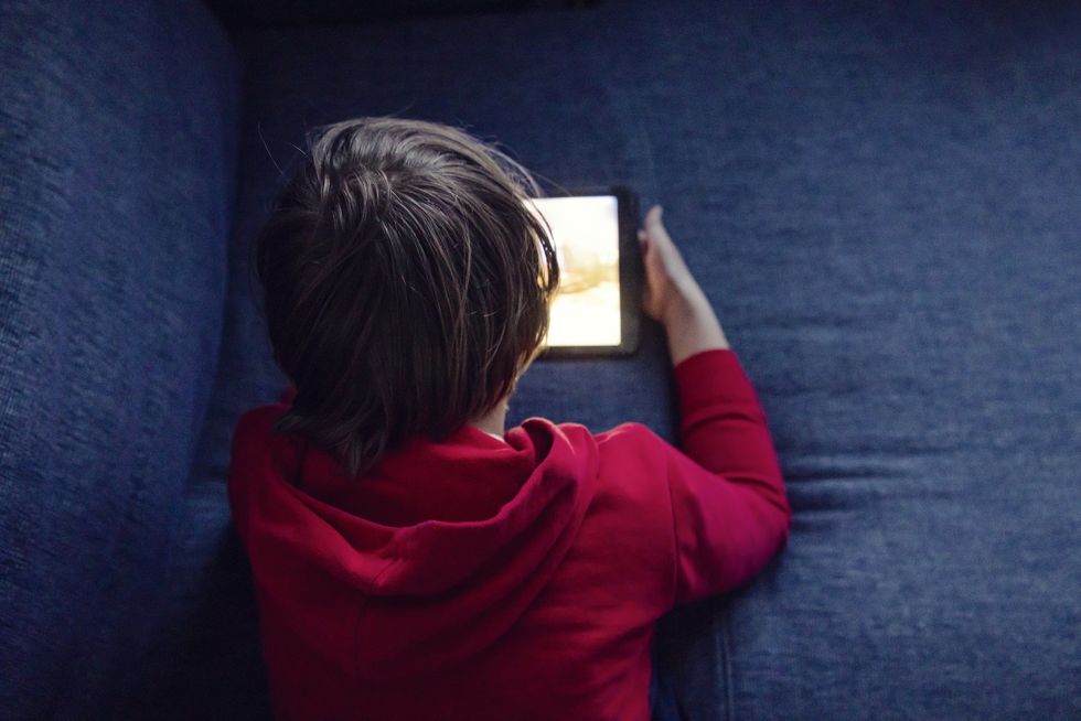 A child on a tablet