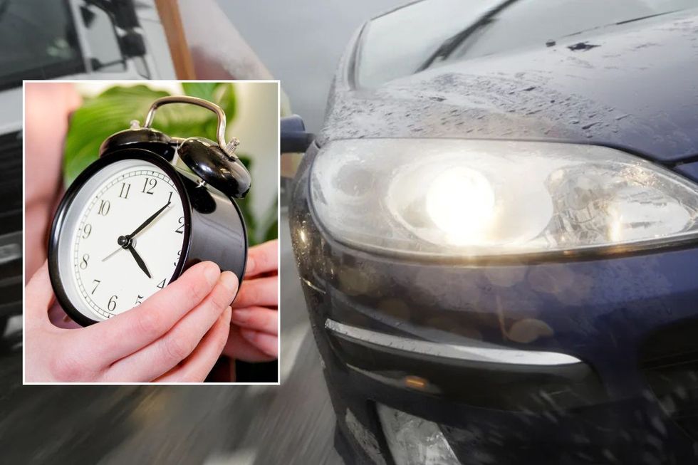 A clock and a bright LED headlight