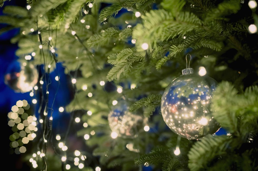 A close up on a Christmas tree