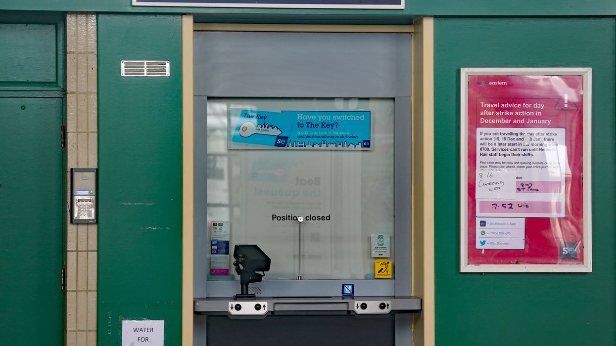 A closed ticket office