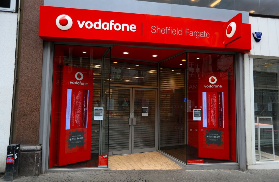 A closed Vodafone store
